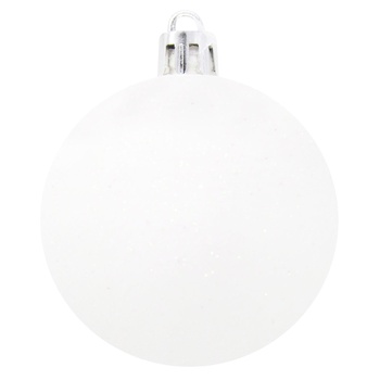 Glitter Christmas Ball White 6cm