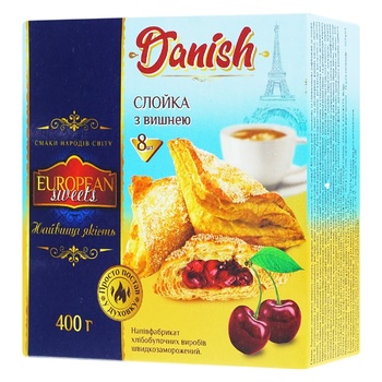 Danish Puff with Cherries 8pcs 400g - buy, prices for Auchan - photo 1