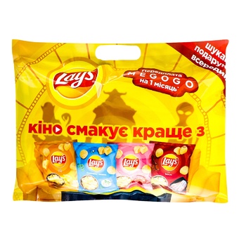 Набор чипсов картофельных Lays краб/сметана-зелень/сыр/бекон 4х71г