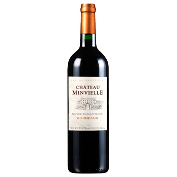 Вино Chateau Minvielle Cuvee du Capitaine Bordeaux красное сухое 0,75л 12,5% - купить, цены на Cупермаркет "Харьков" - фото 1