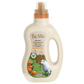 BioMio BIO-SOFT Ecological Hypoallergenic Concentrated With Tangerine Essential Oil And Cotton Extract Linen Conditioner 33 Washes 1l - buy, prices for Auchan - photo 1