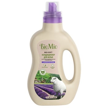 BioMio BIO-SOFT Ecological Concentrated  Hypoallergenic With Lavender Essential Oil And Cotton Extract Linen Conditioner 33 Washes 1l - buy, prices for EKO Market - photo 1