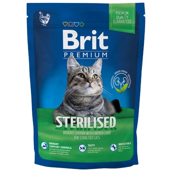 Корм сухой Brit Premium с курицей для стерилизованных кошек 800г - купить, цены на MasterZoo - фото 1