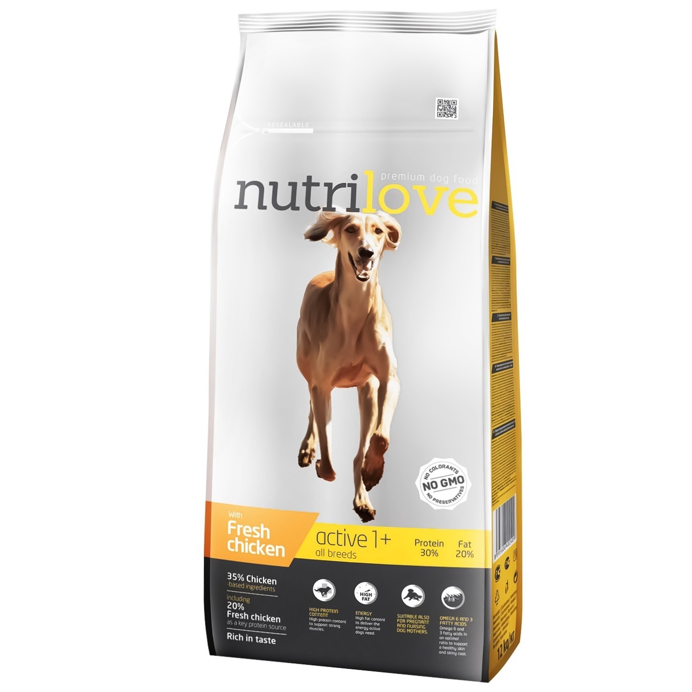 

Корм сухой Nutrilove Active Курица с рисом для взрослых собак 12кг