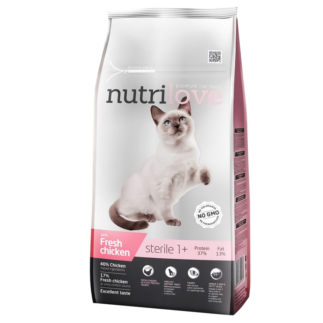 

Корм сухой Nutrilove Курица для взрослых стерилизованных кошек 7кг