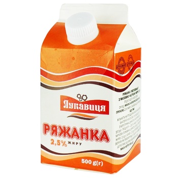 Ряжанка Лукавиця 2.5% 500г картонна упаковка Україна - купити, ціни на Auchan - фото 1