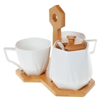 BonaDI Naturel 2 Cups and Sugar Bowl Coffee Set