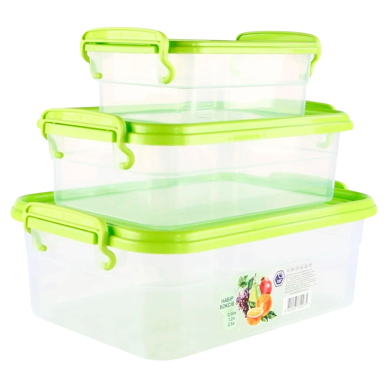 

Набор контейнеров Народный Продукт 0,55+1,2+2,5л 3шт