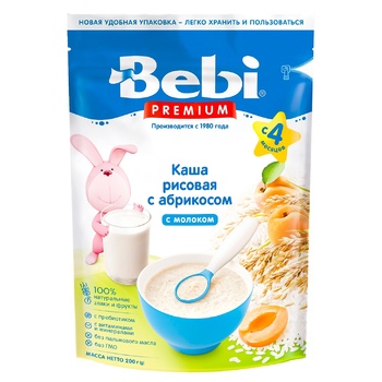 Каша молочна Bebi Premium рисова з курагою 250г - купити, ціни на - фото 2