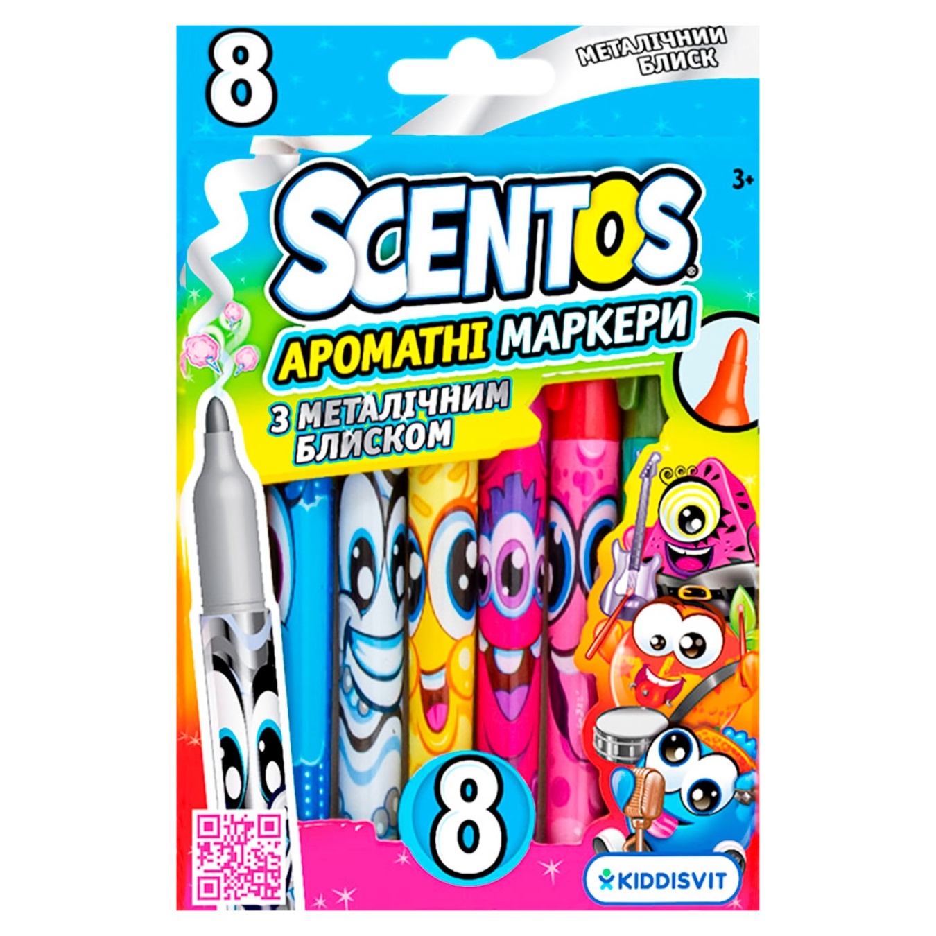 

Набор маркеров ароматических Scentos Металлический Блеск 8 цветов