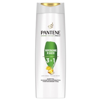 Шампунь і бальзам-ополіскувач Pantene Pro-V 3в1 Nature Fusion Зміцнення і Блиск 360мл - купити, ціни на Auchan - фото 1