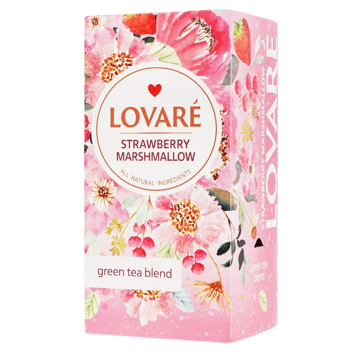 

Чай Lovare Strawberry Marshmallow зеленый с ягодами и лепестками цветов 24шт*1,5г