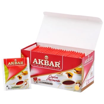 Чай черный Akbar пакетированный 25шт*2г - купить, цены на Auchan - фото 1