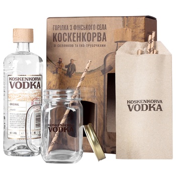 Koskenkorva Vodka 40% 0.7l + Glass with Eco-tube - buy, prices for Supermarket "Kharkiv" - photo 2