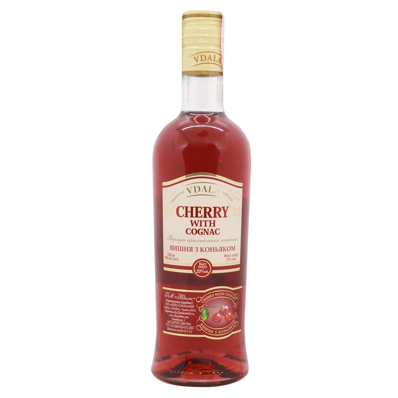 

Вермут Vdala Cherry Cognac ликерный 20% 0.5л