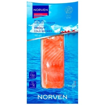 Форель Norven холодного копчення філе-шматок 180г - купити, ціни на Auchan - фото 1