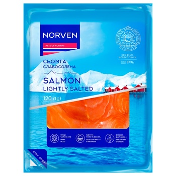 Norven Light-Salted Sliced Salmon 120g - buy, prices for NOVUS - photo 1