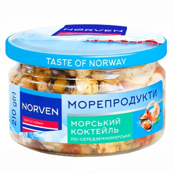 Морський коктель Norven по-середземноморськи 210г - купити, ціни на Чудо Маркет - фото 1