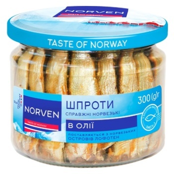 Шпроти Norven в олії 300г - купити, ціни на ULTRAMARKET - фото 1