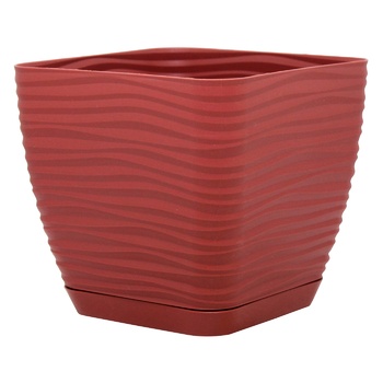 Form-Plastic Sahara Mini Marsala Square Flowerpot 17cm 3l - buy, prices for MegaMarket - photo 2