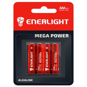 Батарейка Enerlight Mega Power Alkaline AAА BLI 4шт - купить, цены на NOVUS - фото 1