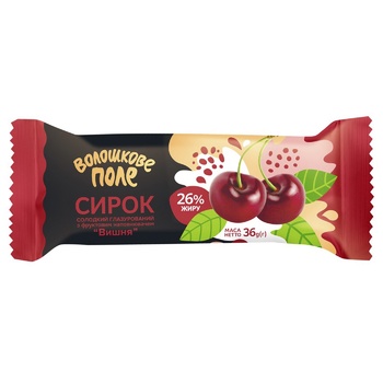 Voloshkove Pole Glazed Curd Snack with Cherry Filling 26% 36g - buy, prices for Auchan - photo 1