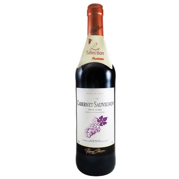 Auchan Cabernet Sauvignon Pays D`OC Red Wine 13% 0.75l - buy, prices for Auchan - photo 1