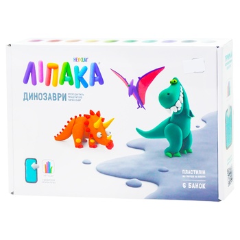 Lipaka Dinosaurs Plasticine 6pcs - buy, prices for COSMOS - photo 1