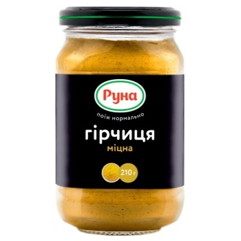 Горчица Руна Крепкая 210г - купить, цены на Auchan - фото 1