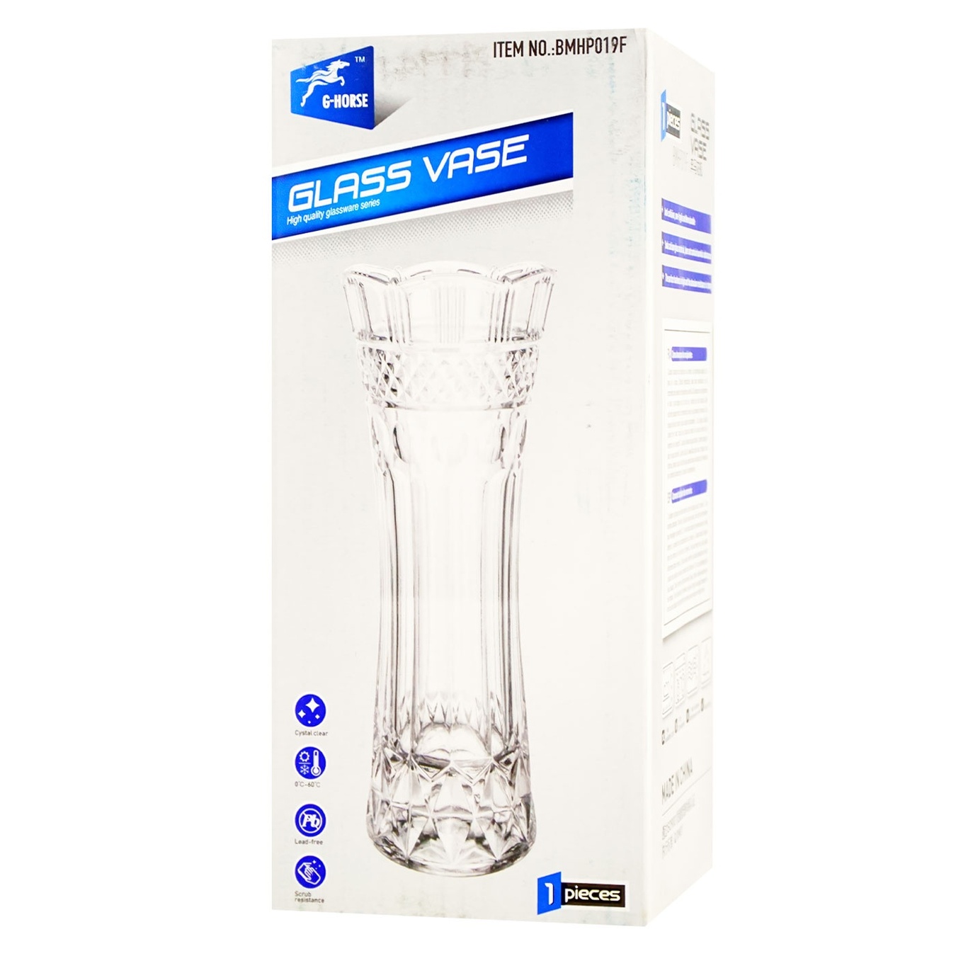 

Ваза G-Horse Crystal Chloe стеклянная 17,5см