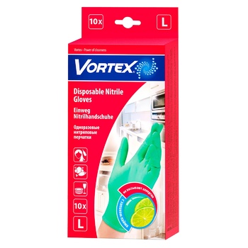 Vortex Disposable Nitrile Gloves with Smell of Lime L 10pcs - buy, prices for - photo 11