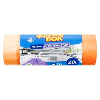 Freken Bok Standard Garbage Bags with Tighteners 20l 20pcs 45x50cm - buy, prices for MegaMarket - photo 1