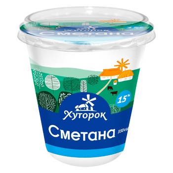 Сметана Хуторок 15% 350г - купить, цены на - фото 1