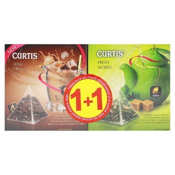 Чай зеленый Curtis Fresh Mojito 1,7г*20шт + чай черный Curtis Irish Cream 1,8г*22шт - купить, цены на ЕКО Маркет - фото 2