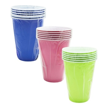 Disposable Plastic Cups Set 0.5l 6pcs - buy, prices for - photo 1