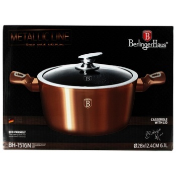 Berlinger Haus Metallic Line Pan with Lid 28х12.4cm 6.1l - buy, prices for - photo 2