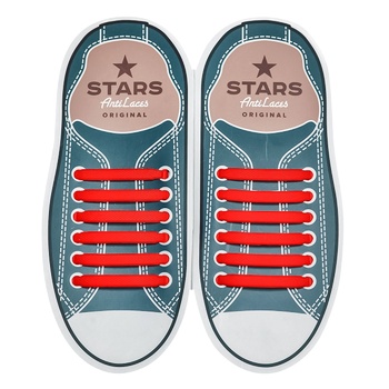 AntiLaces Stars Silicone Red Anti-Laces 12pcs 56.5mm