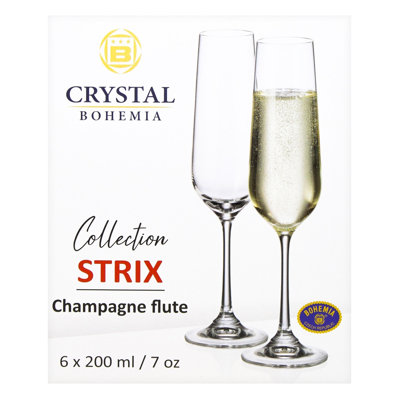 Bohemia Strix Glass for Champagne 200ml 6pcs - order the best from  MegaMarket