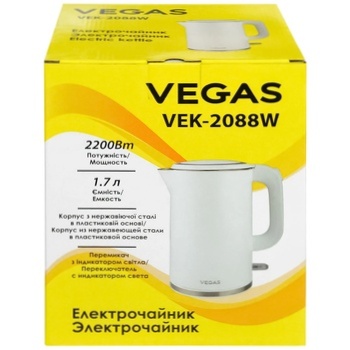 Електрочайник Vegas VEK-2088W 1,7л