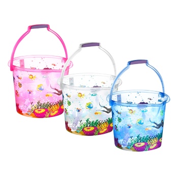 Bursev Tetris Transparent Plastic Bucket with Fish 12l