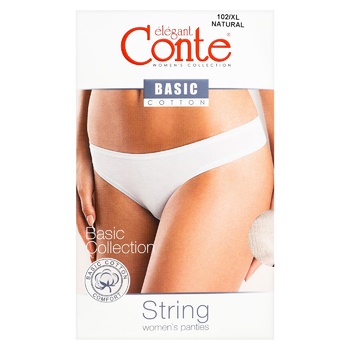 Conte Elegant Basic Collection String Women's Panties s.102/XL Natural - buy, prices for ULTRAMARKET - photo 1