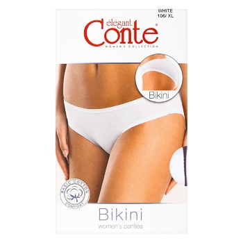 Труси жіночі Conte Elegant Basic Collection Bikini р.106/XL білий - купити, ціни на Таврія В - фото 1