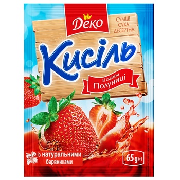 Кисіль Деко зі смаком полуниці 65г - купити, ціни на Auchan - фото 1