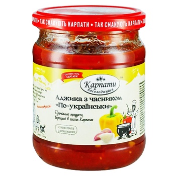 Karpaty nasolodzhuysya Ukrainian Adjika with Garlic 450g - buy, prices for MegaMarket - photo 1