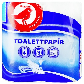 Auchan 3-ply Toilet Paper 4pcs - buy, prices for - photo 1