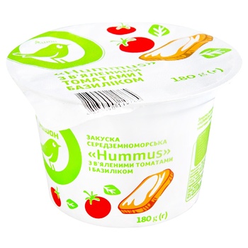 Auchan Hummus with Sun-dried Tomatoes and Basil 180g - buy, prices for - photo 1