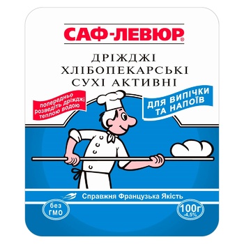 Дрожжи Саф-Левюр хлебопекарные сухие 100г - купить, цены на Auchan - фото 1