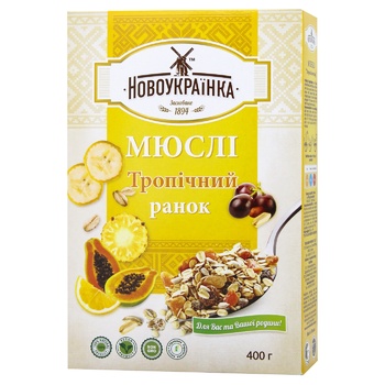 Мюслі Новоукраїнка Тропічний ранок 400г - купити, ціни на МегаМаркет - фото 1