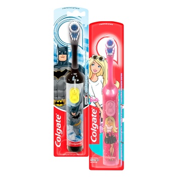 Зубная щетка Colgate Barbie/Batman электрическая супермягкая - купить, цены на Cупермаркет "Харьков" - фото 1