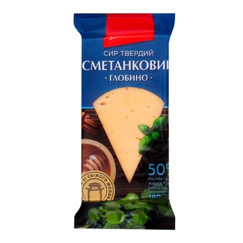 Сыр Глобино Сметанковый 50% 180г - купить, цены на Auchan - фото 1